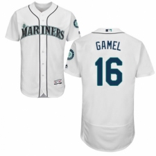Men's Majestic Seattle Mariners #16 Ben Gamel White Home Flex Base Authentic Collection MLB Jersey