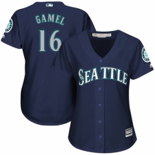 Women's Majestic Seattle Mariners #16 Ben Gamel Authentic Navy Blue Alternate 2 Cool Base MLB Jersey