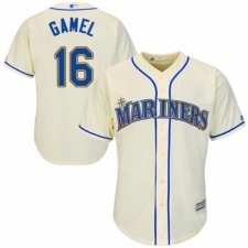 Youth Majestic Seattle Mariners #16 Ben Gamel Authentic Cream Alternate Cool Base MLB Jersey