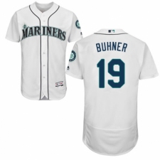 Men's Majestic Seattle Mariners #19 Jay Buhner White Home Flex Base Authentic Collection MLB Jersey