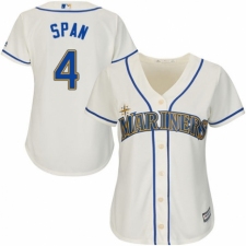 Women's Majestic Seattle Mariners #4 Denard Span Authentic Cream Alternate Cool Base MLB Jersey