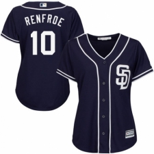 Women's Majestic San Diego Padres #10 Hunter Renfroe Authentic Navy Blue Alternate 1 Cool Base MLB Jersey