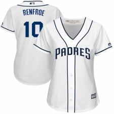 Women's Majestic San Diego Padres #10 Hunter Renfroe Authentic White Home Cool Base MLB Jersey