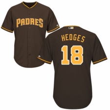 Men's Majestic San Diego Padres #18 Austin Hedges Replica Brown Alternate Cool Base MLB Jersey