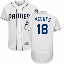 Men's Majestic San Diego Padres #18 Austin Hedges White Home Flex Base Authentic Collection MLB Jersey