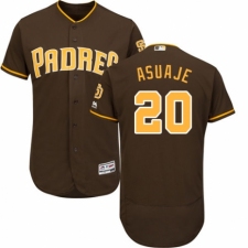 Men's Majestic San Diego Padres #20 Carlos Asuaje Brown Alternate Flex Base Authentic Collection MLB Jersey