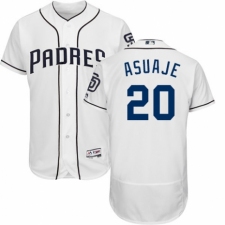 Men's Majestic San Diego Padres #20 Carlos Asuaje White Home Flex Base Authentic Collection MLB Jersey