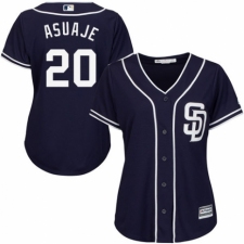 Women's Majestic San Diego Padres #20 Carlos Asuaje Replica Navy Blue Alternate 1 Cool Base MLB Jersey
