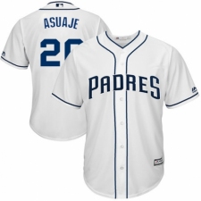 Youth Majestic San Diego Padres #20 Carlos Asuaje Authentic White Home Cool Base MLB Jersey