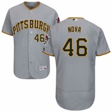 Men's Majestic Pittsburgh Pirates #46 Ivan Nova Grey Road Flex Base Authentic Collection MLB Jersey