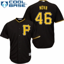 Men's Majestic Pittsburgh Pirates #46 Ivan Nova Replica Black Alternate Cool Base MLB Jersey