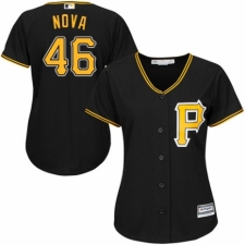 Women's Majestic Pittsburgh Pirates #46 Ivan Nova Authentic Black Alternate Cool Base MLB Jersey