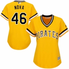 Women's Majestic Pittsburgh Pirates #46 Ivan Nova Replica Gold Alternate Cool Base MLB Jersey