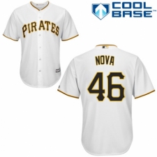 Youth Majestic Pittsburgh Pirates #46 Ivan Nova Replica White Home Cool Base MLB Jersey