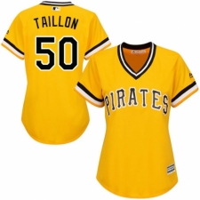 Women's Majestic Pittsburgh Pirates #50 Jameson Taillon Authentic Gold Alternate Cool Base MLB Jersey