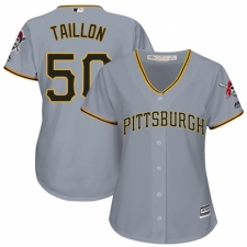 Women's Majestic Pittsburgh Pirates #50 Jameson Taillon Replica Grey Road Cool Base MLB Jersey