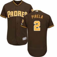 Men's Majestic San Diego Padres #2 Jose Pirela Brown Alternate Flex Base Authentic Collection MLB Jersey
