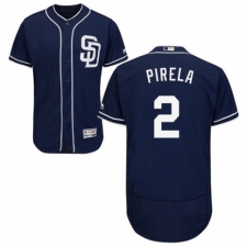 Men's Majestic San Diego Padres #2 Jose Pirela Navy Blue Alternate Flex Base Authentic Collection MLB Jersey