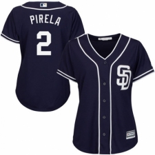 Women's Majestic San Diego Padres #2 Jose Pirela Authentic Navy Blue Alternate 1 Cool Base MLB Jersey