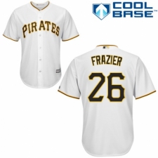 Youth Majestic Pittsburgh Pirates #26 Adam Frazier Authentic White Home Cool Base MLB Jersey