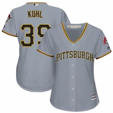 Women's Majestic Pittsburgh Pirates #39 Chad Kuhl Replica Grey Road Cool Base MLB Jersey