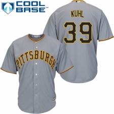 Youth Majestic Pittsburgh Pirates #39 Chad Kuhl Replica Grey Road Cool Base MLB Jersey