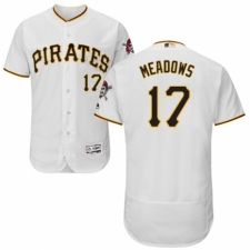Men's Majestic Pittsburgh Pirates #17 Austin Meadows White Home Flex Base Authentic Collection MLB Jersey