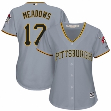 Women's Majestic Pittsburgh Pirates #17 Austin Meadows Authentic Grey Road Cool Base MLB Jersey