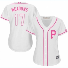 Women's Majestic Pittsburgh Pirates #17 Austin Meadows Replica White Fashion Cool Base MLB Jersey