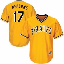 Youth Majestic Pittsburgh Pirates #17 Austin Meadows Authentic Gold Alternate Cool Base MLB Jersey