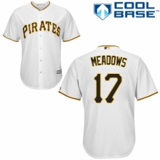Youth Majestic Pittsburgh Pirates #17 Austin Meadows Authentic White Home Cool Base MLB Jersey