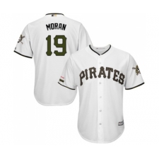Men's Pittsburgh Pirates #19 Colin Moran Replica White Alternate Cool Base Baseball Jersey