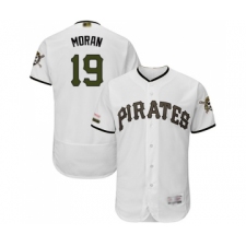 Men's Pittsburgh Pirates #19 Colin Moran White Alternate Authentic Collection Flex Base Baseball Jersey
