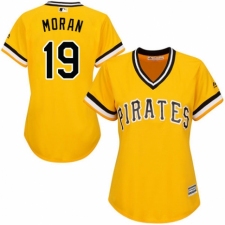 Women's Majestic Pittsburgh Pirates #19 Colin Moran Replica Gold Alternate Cool Base MLB Jersey