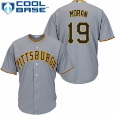 Youth Majestic Pittsburgh Pirates #19 Colin Moran Replica Grey Road Cool Base MLB Jersey
