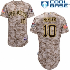 Men's Majestic Pittsburgh Pirates #10 Jordy Mercer Authentic Camo Alternate Cool Base MLB Jersey
