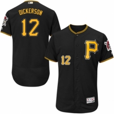 Men's Majestic Pittsburgh Pirates #12 Corey Dickerson Black Alternate Flex Base Authentic Collection MLB Jersey