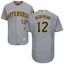 Men's Majestic Pittsburgh Pirates #12 Corey Dickerson Grey Road Flex Base Authentic Collection MLB Jersey