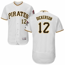 Men's Majestic Pittsburgh Pirates #12 Corey Dickerson White Home Flex Base Authentic Collection MLB Jersey