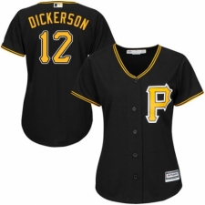 Women's Majestic Pittsburgh Pirates #12 Corey Dickerson Authentic Black Alternate Cool Base MLB Jersey