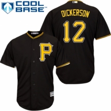 Youth Majestic Pittsburgh Pirates #12 Corey Dickerson Replica Black Alternate Cool Base MLB Jersey