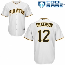 Youth Majestic Pittsburgh Pirates #12 Corey Dickerson Replica White Home Cool Base MLB Jersey