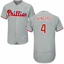 Men's Majestic Philadelphia Phillies #4 Scott Kingery Grey Road Flex Base Authentic Collection MLB Jersey