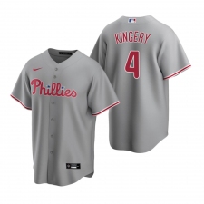 Men's Nike Philadelphia Phillies #4 Scott Kingery Gray Road Stitched Baseball Jersey