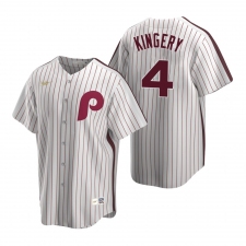 Men's Nike Philadelphia Phillies #4 Scott Kingery White Cooperstown Collection Home Stitched Baseball Jersey