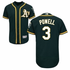 Men's Majestic Oakland Athletics #3 Boog Powell Green Alternate Flex Base Authentic Collection MLB Jersey