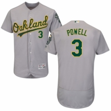 Men's Majestic Oakland Athletics #3 Boog Powell Grey Road Flex Base Authentic Collection MLB Jersey