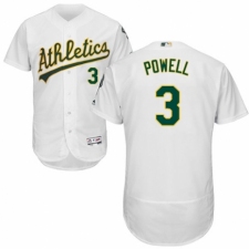Men's Majestic Oakland Athletics #3 Boog Powell White Home Flex Base Authentic Collection MLB Jersey