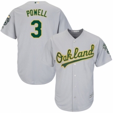 Youth Majestic Oakland Athletics #3 Boog Powell Authentic Grey Road Cool Base MLB Jersey