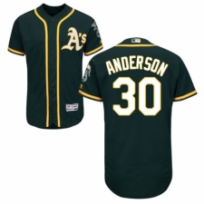 Men's Majestic Oakland Athletics #30 Brett Anderson Green Alternate Flex Base Authentic Collection MLB Jersey